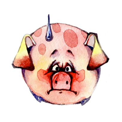 Watercolor Piggies messages sticker-4
