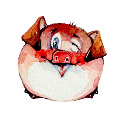 Watercolor Piggies messages sticker-2
