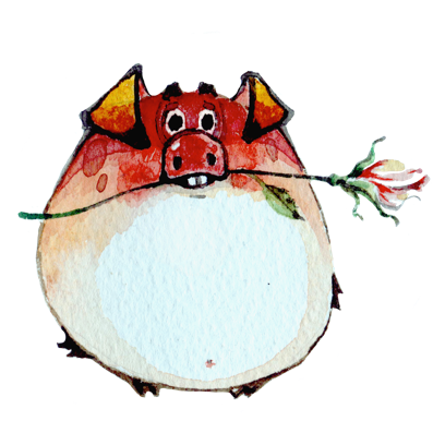 Watercolor Piggies messages sticker-7