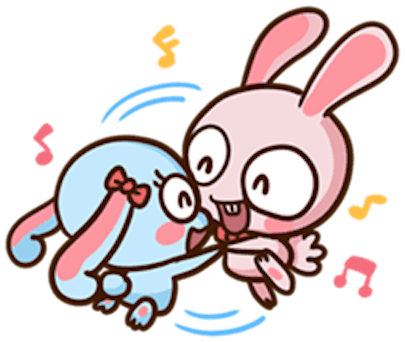 Pinky Bunny Cute messages sticker-3