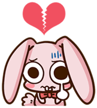 Pinky Bunny Cute messages sticker-4