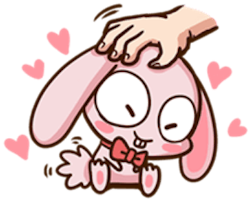 Pinky Bunny Cute messages sticker-11