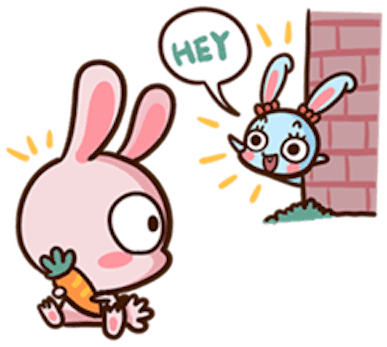 Pinky Bunny Cute messages sticker-1