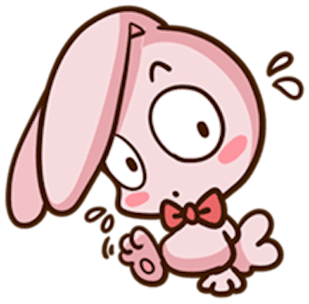 Pinky Bunny Cute messages sticker-9