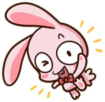 Pinky Bunny Cute messages sticker-10