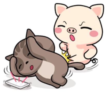 Pig and Cat Lovely Friend messages sticker-9