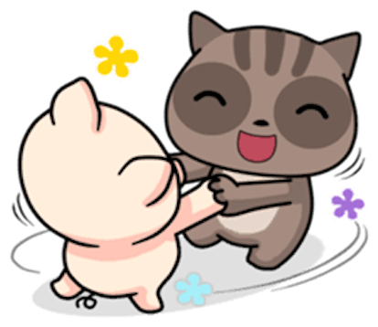 Pig and Cat Lovely Friend messages sticker-11