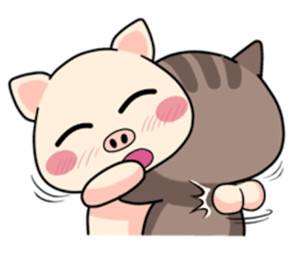 Pig and Cat Lovely Friend messages sticker-6