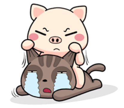 Pig and Cat Lovely Friend messages sticker-2