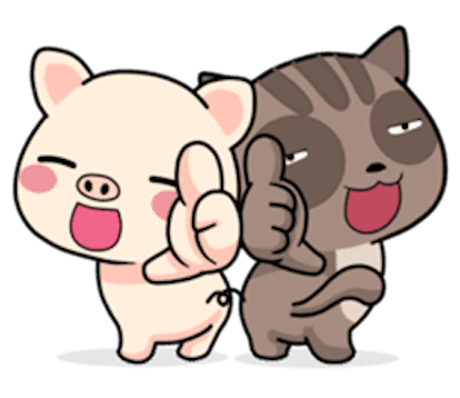 Pig and Cat Lovely Friend messages sticker-0