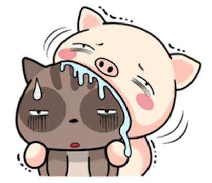 Pig and Cat Lovely Friend messages sticker-4