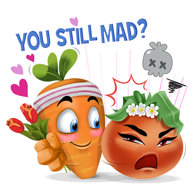 Wasted Veggies: Hero and Nina messages sticker-10
