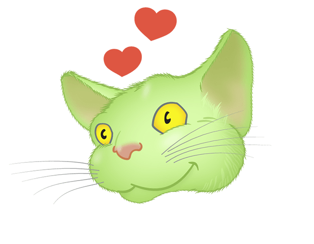 Green Cat emoji messages sticker-8