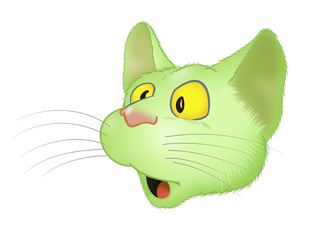 Green Cat emoji messages sticker-3