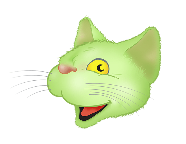 Green Cat emoji messages sticker-7