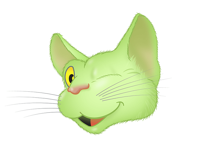 Green Cat emoji messages sticker-1