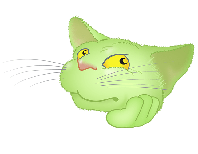 Green Cat emoji messages sticker-11