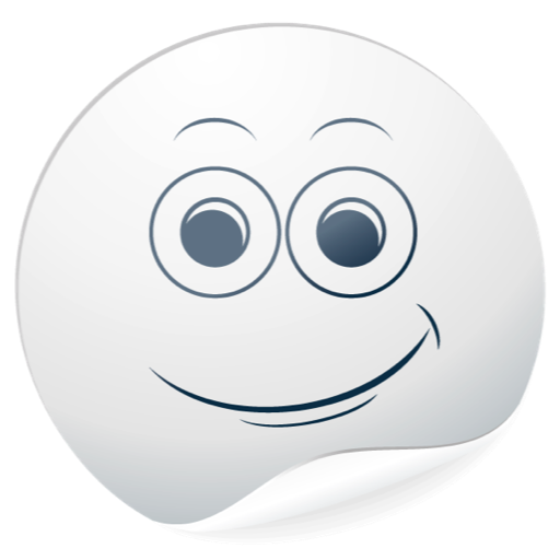 Cute White Smiles for messages messages sticker-0