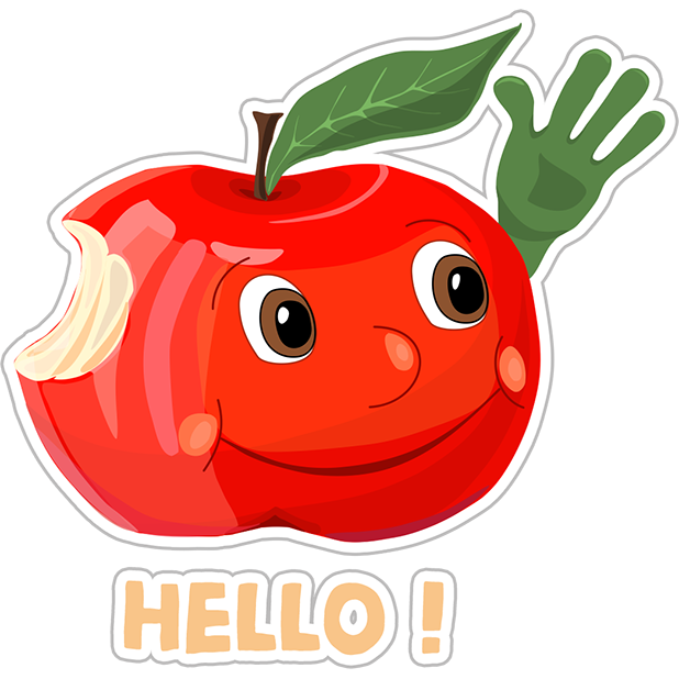 Funny Red Apple Stickers messages sticker-0