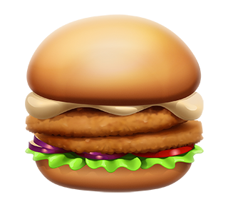 MAX Green Burger Emojis messages sticker-6