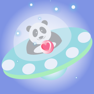 Panda UFO messages sticker-2