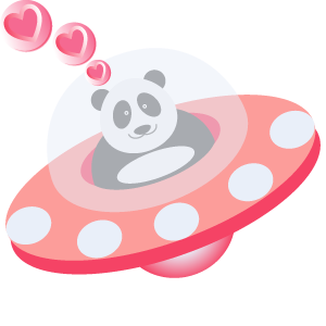 Panda UFO messages sticker-1