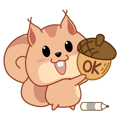Kwipi Squirrel Love Acorn messages sticker-4