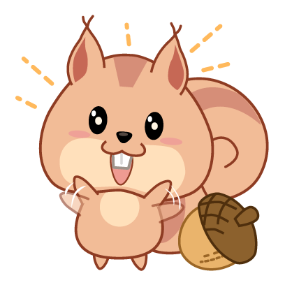 Kwipi Squirrel Love Acorn messages sticker-0