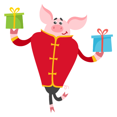 Piggy Chinese New Year Sticker messages sticker-4