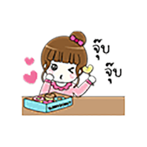 Pink Thai Girl Stickers messages sticker-2