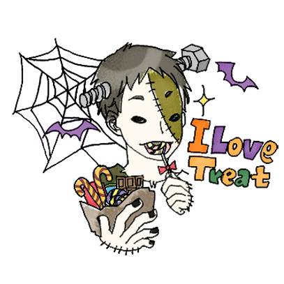 スーパーねねにゃん ハロウィンステッカー messages sticker-3