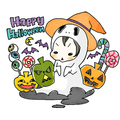 スーパーねねにゃん ハロウィンステッカー messages sticker-7