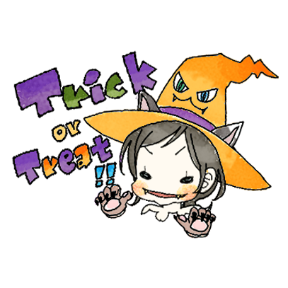 スーパーねねにゃん ハロウィンステッカー messages sticker-1