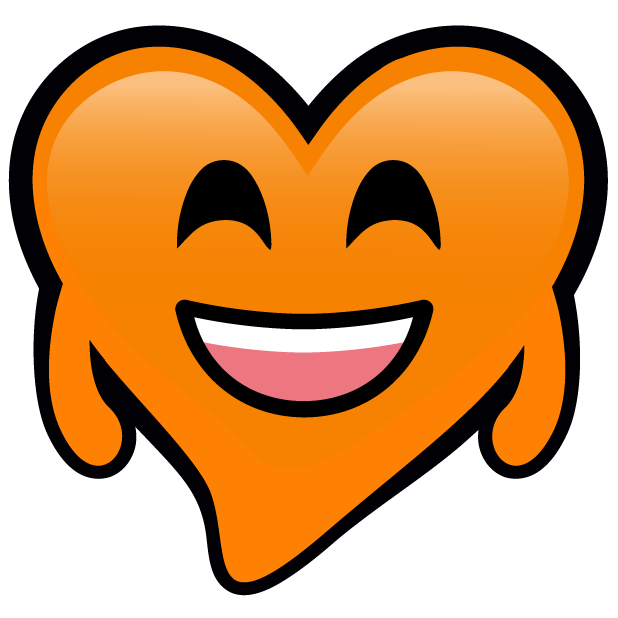 Orange Hearts stickers messages sticker-2