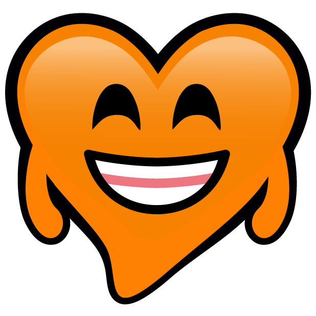 Orange Hearts stickers messages sticker-3