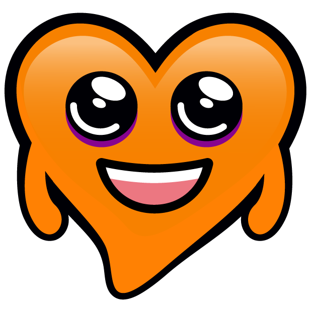 Orange Hearts stickers messages sticker-0