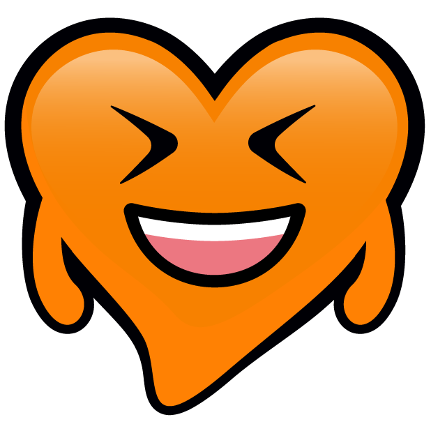 Orange Hearts stickers messages sticker-4