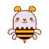 Cute honey rabbit expression messages sticker-4