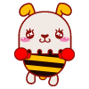 Cute honey rabbit expression messages sticker-3