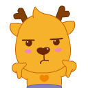 Brown fawn expression messages sticker-1