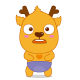 Brown fawn expression messages sticker-2