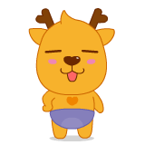 Brown fawn expression messages sticker-10