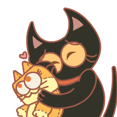 Cute happy cat expression messages sticker-4