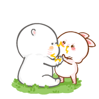 Lazy Bear And Rabbit messages sticker-1