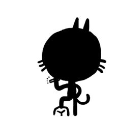 Black Faced Cat Stickers messages sticker-2