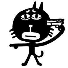 Black Faced Cat Stickers messages sticker-1