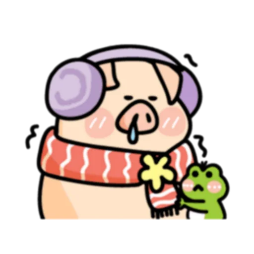 Piggy Duby&Frog Bady -Stickers messages sticker-1