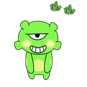 Green Little Monster messages sticker-0