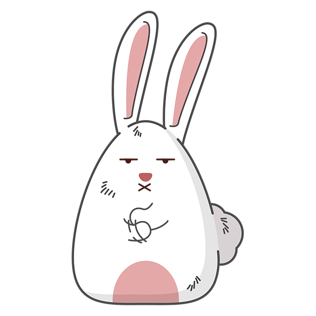 Fat rabbit long ears messages sticker-10