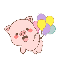 粉猪萌表情 messages sticker-10
